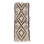 Yimlul - Geometric Vintage Brown & white  Wool Beniourain 2x5 Area Rug
