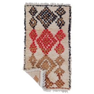 Ayda- Geometric Vintage Black & Red Beniourain 3x5 Wool Rug