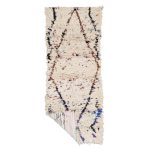 Safiyya- Geometric Vintage white  Wool Beniourain 2x6 Area Rug