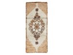 Inara- Geometric Vintage Brown & white  Wool Beniourain 2x6 Rug