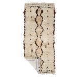 Basil - Geometric Vintage Brown & white  Beniourain 2x6 Area Rug