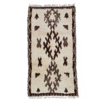 Ijja - Geometric Vintage Brown & white  Beniourain 3x6 Area Rug