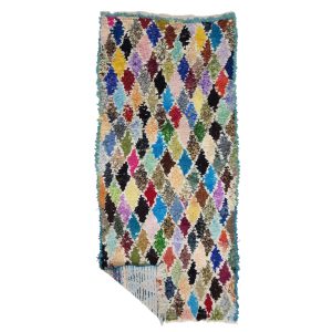 Azul - Geometric Vintage 2x6 Multicolor Boucherouite Rug