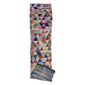 Tawiza - Geometric Vintage 2x9 Multicolor Boucherouite  Area Rug