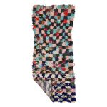 Yirik- Checkered Vintage Funky Boucherouite 2x5 Area Rug