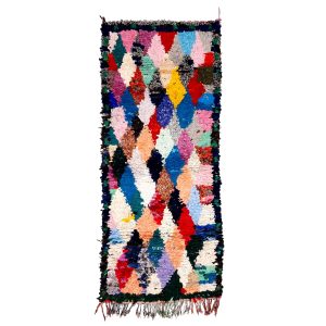 Ighrem - Geometric Vintage 2x6 Cotton   Boucherouite Rug