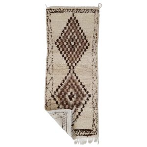 Adfel- Geometric Vintage Brown & white  Beniourain 2x6 Area Rug