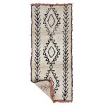 Fatima - Geometric Vintage Black & white  Wool Beniourain 2x6 Rug