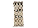 Imess- Geometric Vintage Brown & white  Wool Beniourain 2x6 Rug
