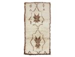 Yusra- Geometric Vintage Brown & white  Wool Beniourain 2x5 Rug