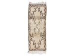 Louna- Geometric Vintage Brown & white  Wool Beniourain 2x6 Rug
