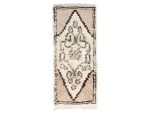 Aylen- Geometric Vintage Brown & white  Wool Beniourain 2x6 Rug