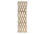 Tafukt- Geometric Vintage Brown & white  Wool Beniourain 2x6 Rug