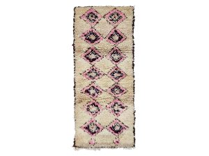 Nadira - Geometric Vintage Pink Wool Beniourain 2x6 Rug