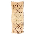 Tirwalt- Geometric Vintage Brown & white  Wool Beniourain 2x6 Rug